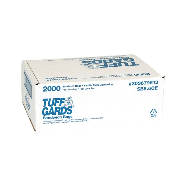 Tuffgards 5.5"x5.5" High Density Clear Saddle Printed Cookie Bag, PK2000 - 303679613