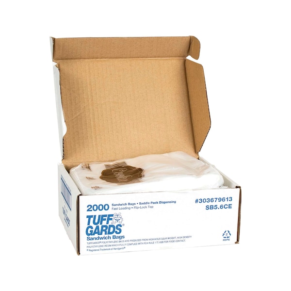 Tuffgards 5.5"x5.5" High Density Clear Saddle Printed Cookie Bag, PK2000 - 303679613