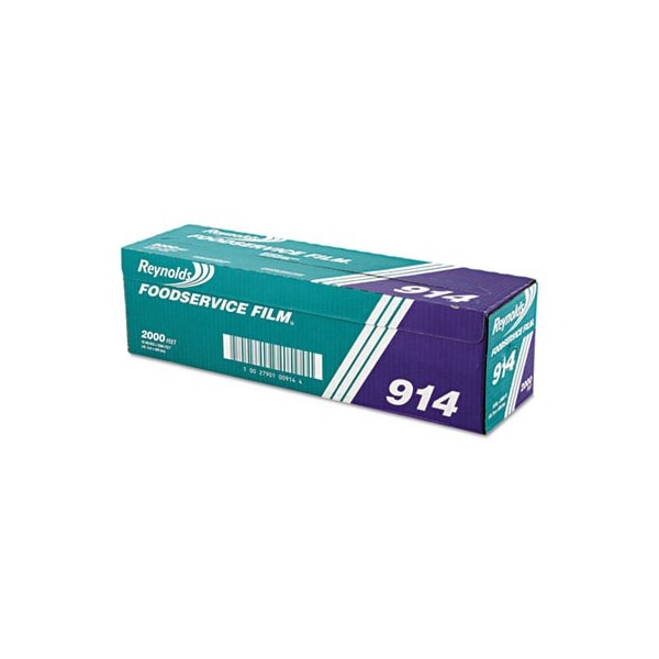 Reynolds Reynolds, PVC FILM ROLL WITH CUTTER BOX, 18in X 2000 FT, CLEAR - 914