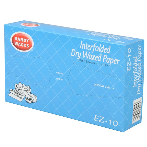 Handy Wacks 10"x10.75" Economy Grade Interfolded Deli Dry Wax Paper, PK6000 - EZ-10N