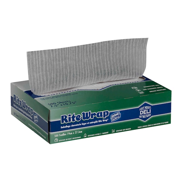 Rite-Wrap Interfolded Light Weight Dry Waxed Deli Papers 7.5x10.5 Sheets, PK6000 - RW86W