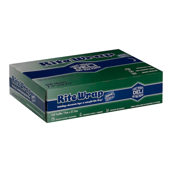 Rite-Wrap Interfolded Light Weight Dry Waxed Deli Papers 7.5x10.5 Sheets, PK6000 - RW86W