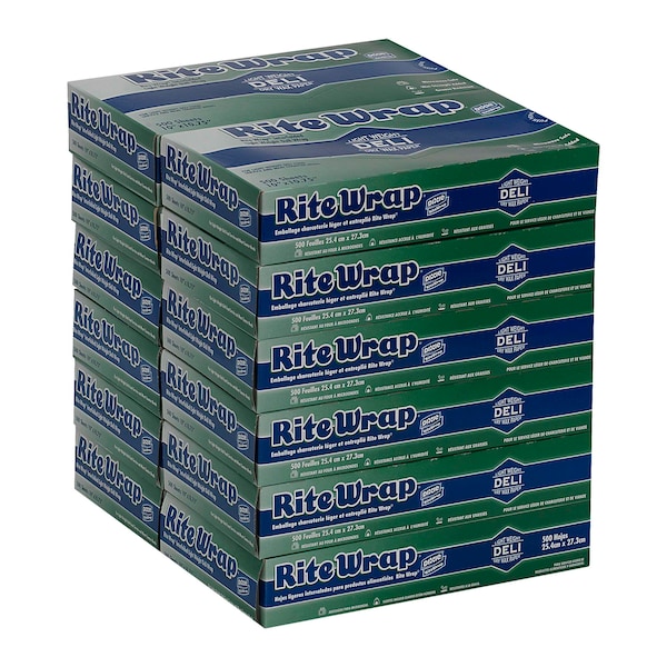 Rite-Wrap Interfolded Light Weight Dry Waxed Deli Papers 7.5x10.5 Sheets, PK6000 - RW86W