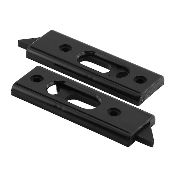 Prime-Line Tilt Latch, Spring-Loaded, Black, Plastic, 2-1/16 in. Hole Centers 2 Pack - F 2725