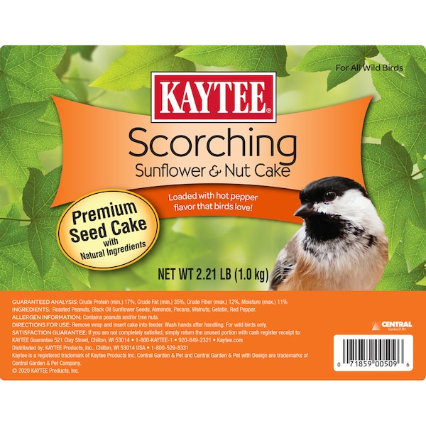 Kaytee Products Kaytee Scorching Songbird Roasted Peanuts Seed and Nut Cake 2.2 lb - 100542413