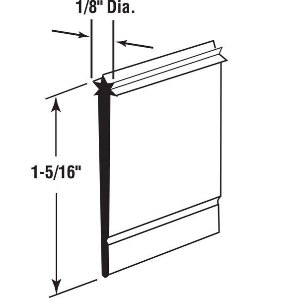 Prime-Line Prime-Line 1-5/16 in. W Gray Frameless Shower Door Sweep - 19859