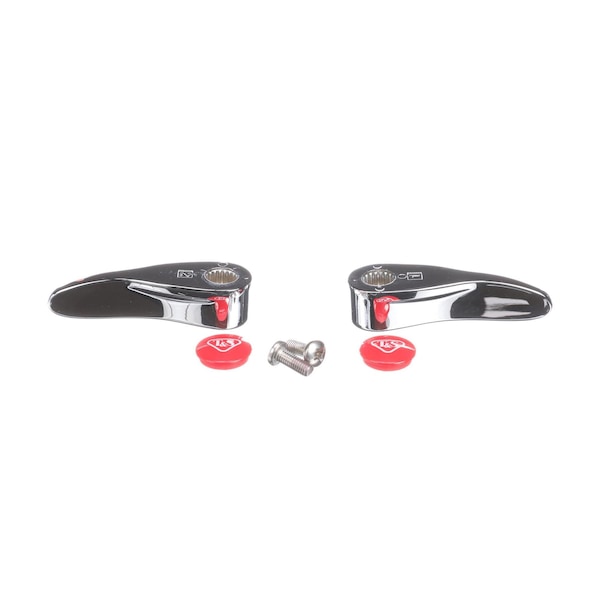 T&S Brass New-Style Lever Handles, Red Indexes (T&S Logo), S - 001637-45NS-M2