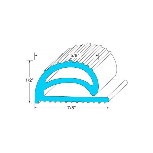 Allpoints 74-1000 Rubber Compression Door Gasket Strip - 7/8" x 1/2" - 741000