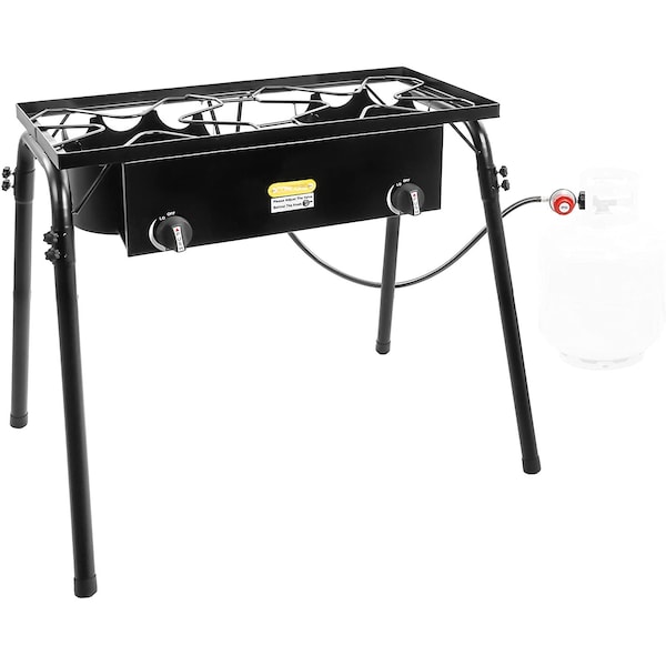Concord Double Burner Outdoor Stand Stove Cooker w/ Regulator Brewing Supply - B-7841