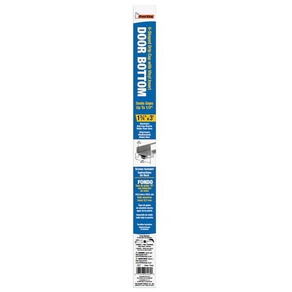 Frost King Frost King Silver Aluminum/Vinyl U-Shaped Bottom For Doors 36 in. L X 1.75 in. - U37H