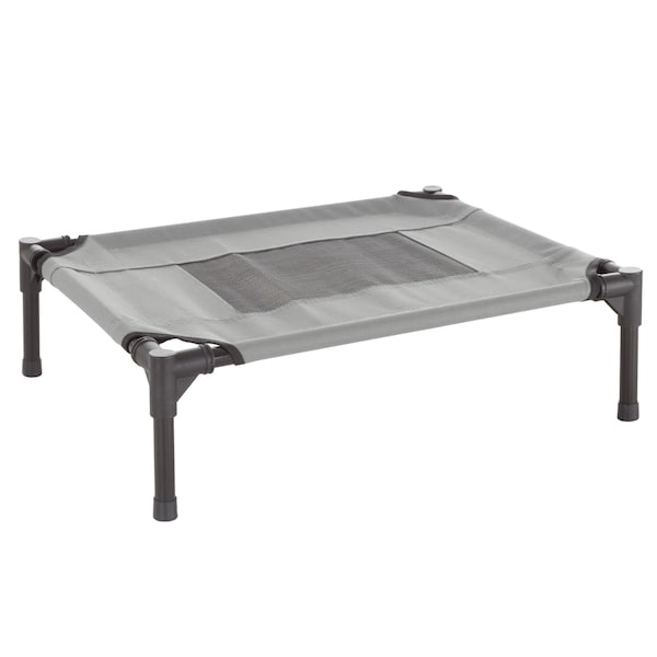 Pet Adobe Elevated Pet Bed, Portable Raised Cot-Style with Non-Slip Feet, 24.5"x 18.5"x 7" for Pets (Gray) - 194304ISR