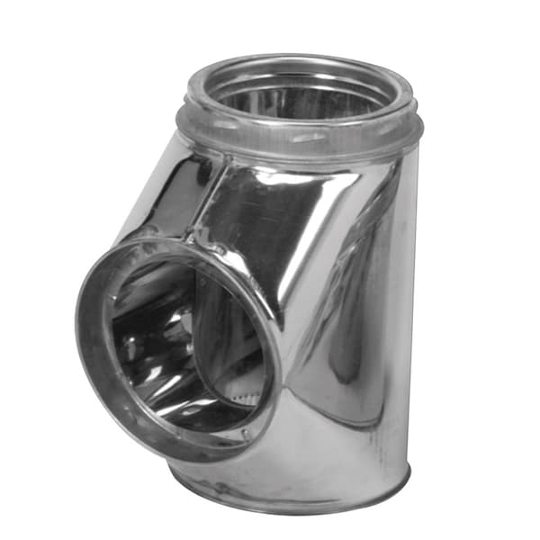 Selkirk Selkirk 12-3/4 in. X 6-3/8 in. X 6-3/8 in. Stainless Steel Stove Pipe Tee Cap Flow Tee - 206100