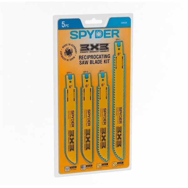 Sm Products 3 x 3 in. Recipricating Saw Blades Set - 5 Piece - 200228