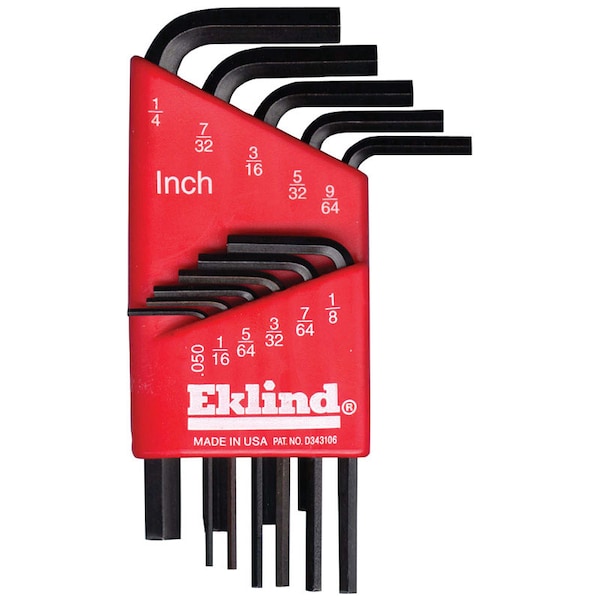 Eklind Eklind Hex-L .050 to 1/4 in. SAE L-Handle Hex L-Key Set 11 pc - 10111