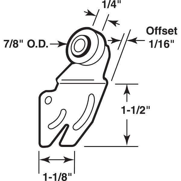 Prime-Line Prime-Line 7/8 in. D X 1/4 in. L Mill Plastic Door Roller 2 pk - 161150