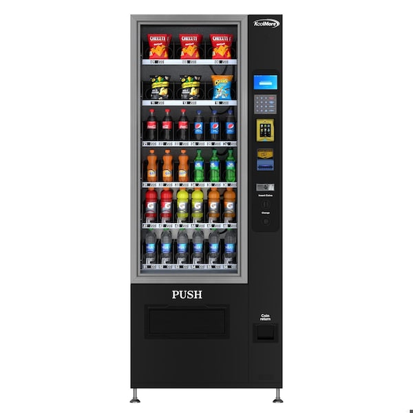 Koolmore Refrigerated Snack and Drink Vending Machine w/ 36Slots, Credit Card Reader and Coin/Bill Acceptor - KM-VMR-30-BCR