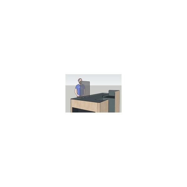 Professional Plastics Clear Polycarbonate Sneeze Guard - Rounded Edges (P), 0.187 Thick Fla - SNEEZEGUARD.187CLRPC-12X48