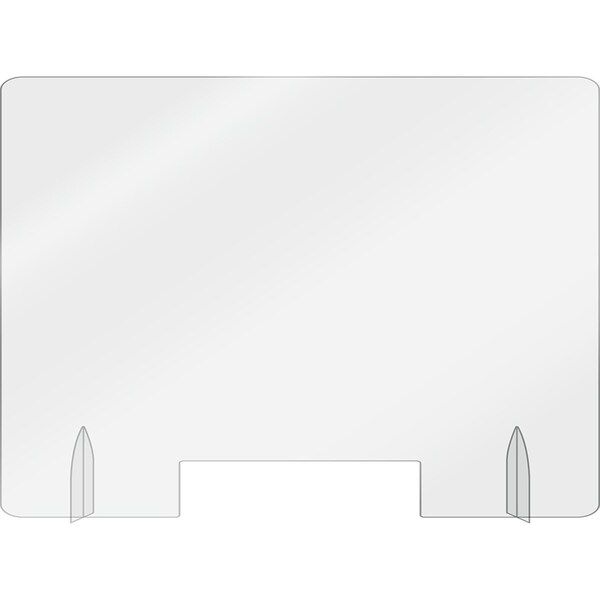 Aarco Polycarbonate Freestanding Protection Shield w/ Pass Thru - FPS1824PC