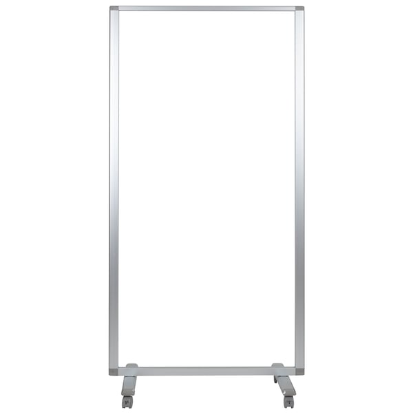 Flash Furniture Transparent Mobile Partition, 72"H x 36"L - BR-PTT002-1-AC-90183-GG