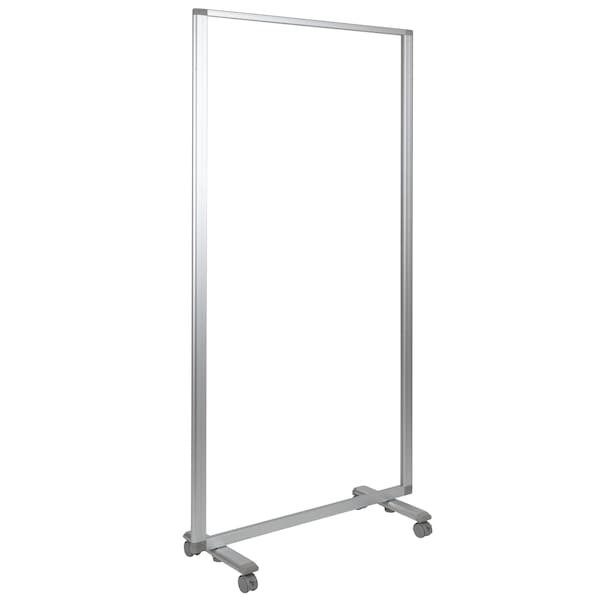 Flash Furniture Transparent Mobile Partition, 72"H x 36"L - BR-PTT002-1-AC-90183-GG