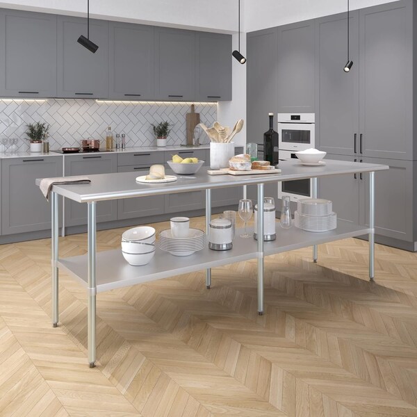 Amgood 36 in. x 96 in. Stainless Steel Table - WT-3696-Z