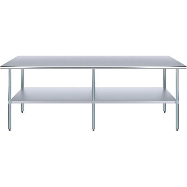 Amgood 36 in. x 96 in. Stainless Steel Table - WT-3696-Z