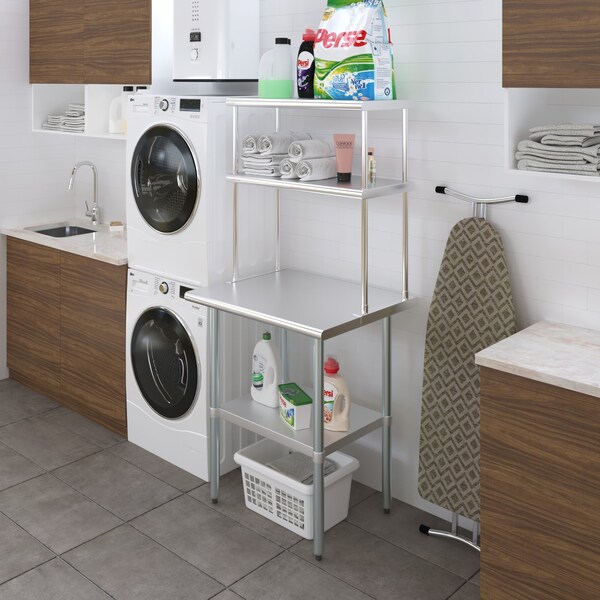 Amgood 14 in. x 30 in. AmGood Stainless Steel Double Deck Over Shelf - DOS-1430-Z