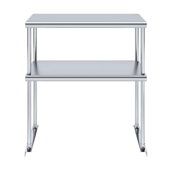 Amgood 14 in. x 30 in. AmGood Stainless Steel Double Deck Over Shelf - DOS-1430-Z