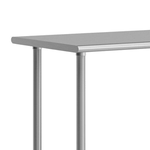 Flash Furniture Rawcliffe Work Table, 18 Gauge Stainless Steel Top Shelf, Undershelf and 4 Casters w/2 Locking - NH-WT-2448-CAS-GG