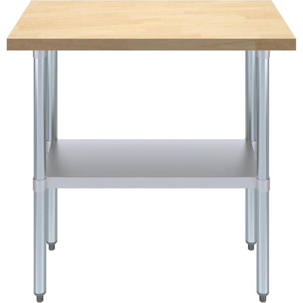 Amgood 18 in. x 36 in. Maple Wood Top Work Table with Adjustable Undershelf - MWWT-1836-Z