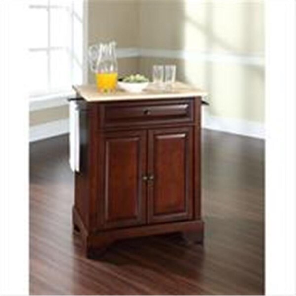 Betterbeds Crosley Furniture LaFayette Natural Wood Top Portable Kitchen Island in Vintage Mahogany Finish - BE3045598