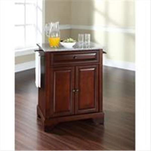 Modern Marketing Crosley Furniture Lafayette Solid Granite Top Portable Kitchen Island In Vintage Mahogany Finish - KF30023BMA