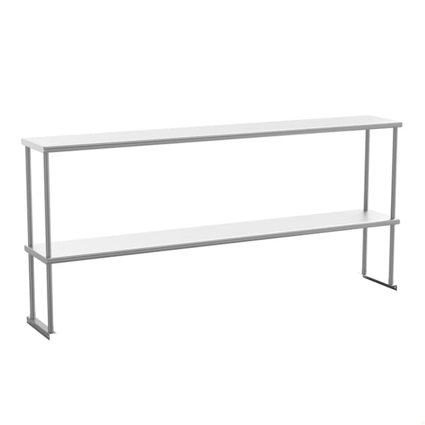 Flash Furniture Reese 430 Stainless Steel 18 Gauge NSF Certified 72-in x 12-in Metal Kitchen Double Overshelf - NH-OSD-1272-GG