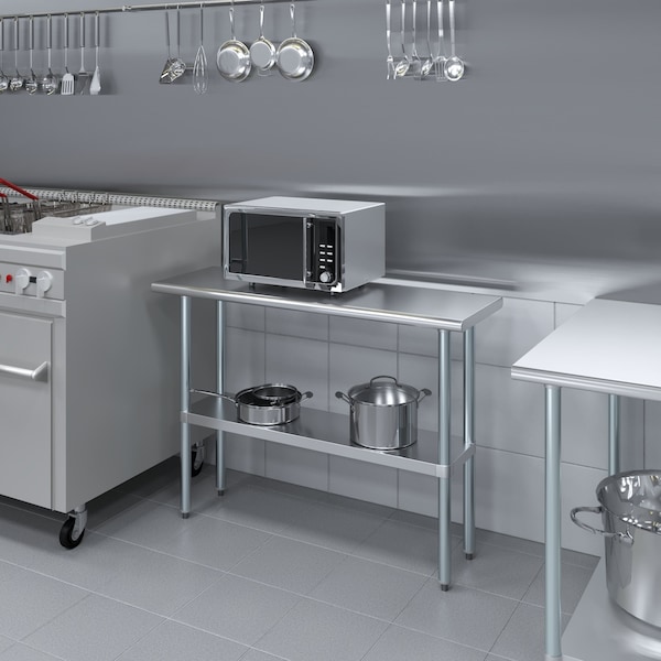 Amgood 16 in. x 48 in. Stainless Steel Table - WT-1648-Z