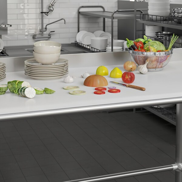 Flash Furniture Denton High-Pressure 0.75-in Thick Poly Top Cutting Board w/Brackets for Kitchen Tabletop - NH-WT-3072-TOP-GG