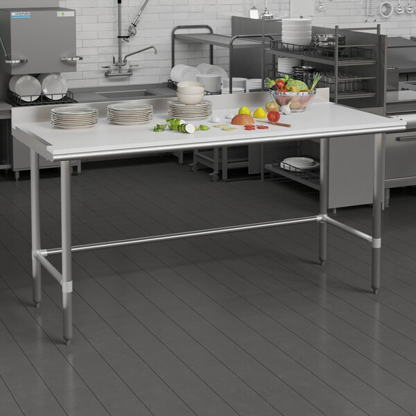Flash Furniture Denton High-Pressure 0.75-in Thick Poly Top Cutting Board w/Brackets for Kitchen Tabletop - NH-WT-3072-TOP-GG
