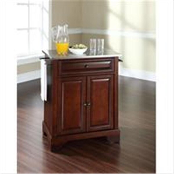 Betterbeds Crosley Furniture LaFayette Stainless Steel Top Portable Kitchen Island in Vintage Mahogany Finish - BE2613726