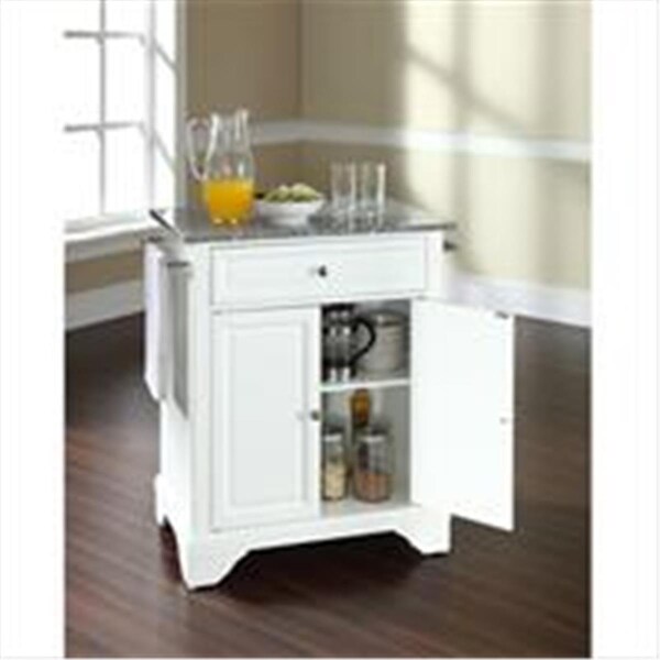 Betterbeds Crosley Furniture LaFayette Solid Granite Top Portable Kitchen Island in White Finish - BE3043568