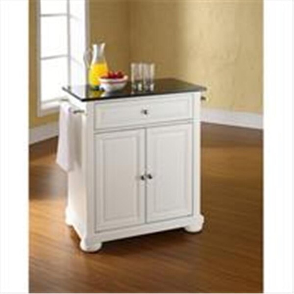 Betterbeds Crosley Furniture Alexandria Solid Black Granite Top Portable Kitchen Island in White Finish - BE3049092