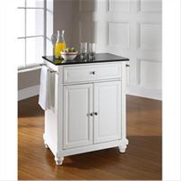 Betterbeds Crosley Furniture Cambridge Solid Black Granite Top Portable Kitchen Island in White Finish - BE3042822