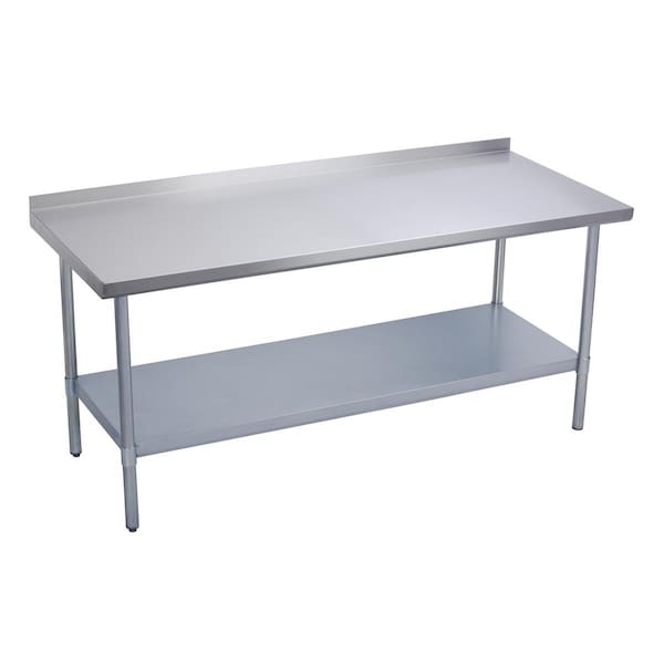 Elkay Economy Work Table Stainless Steel Under Shelf 2 Backsplash 48 L X 30 W X 36 H Over All - EWT30S48-STG-2X