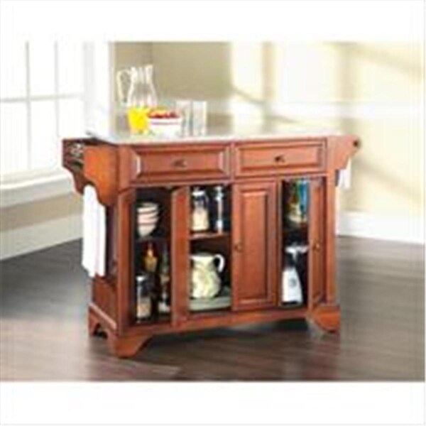 Modern Marketing Crosley Furniture Lafayette Solid Granite Top Kitchen Island In Classic Cherry Finish - KF30003BCH