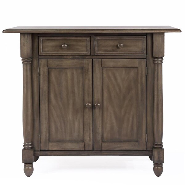 Fine-Line Shades of Gray Drop Leaf Kitchen Island - FI960966