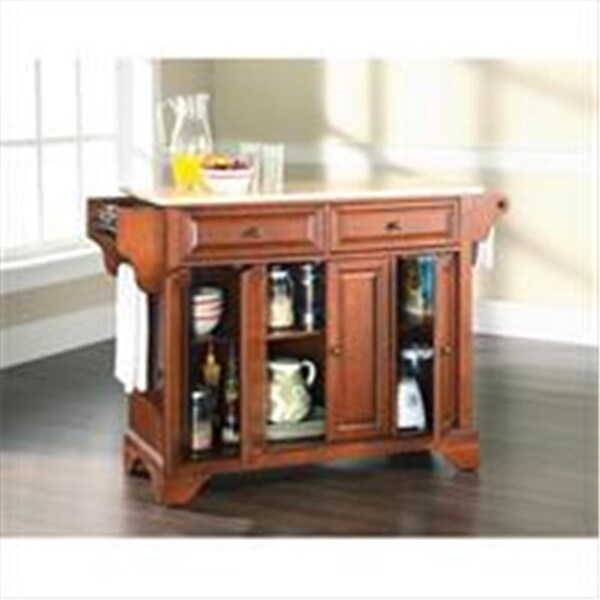 Modern Marketing Crosley Furniture Lafayette Natural Wood Top Kitchen Island In Classic Cherry Finish - KF30001BCH
