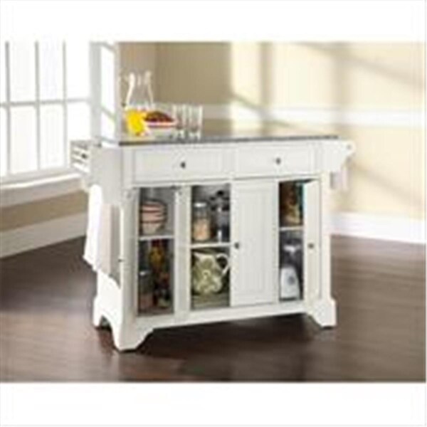 Modern Marketing Crosley Furniture Lafayette Solid Granite Top Kitchen Island In White Finish - KF30003BWH