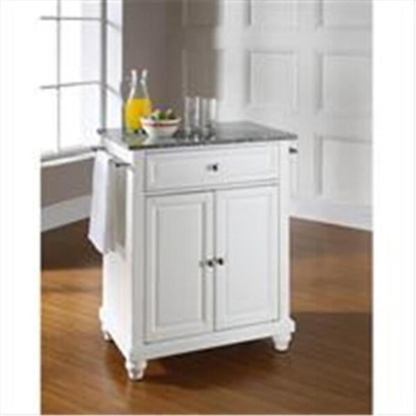 Modern Marketing Crosley Furniture  Cambridge Solid Granite Top Portable Kitchen Island in White Finish - KF30023DWH