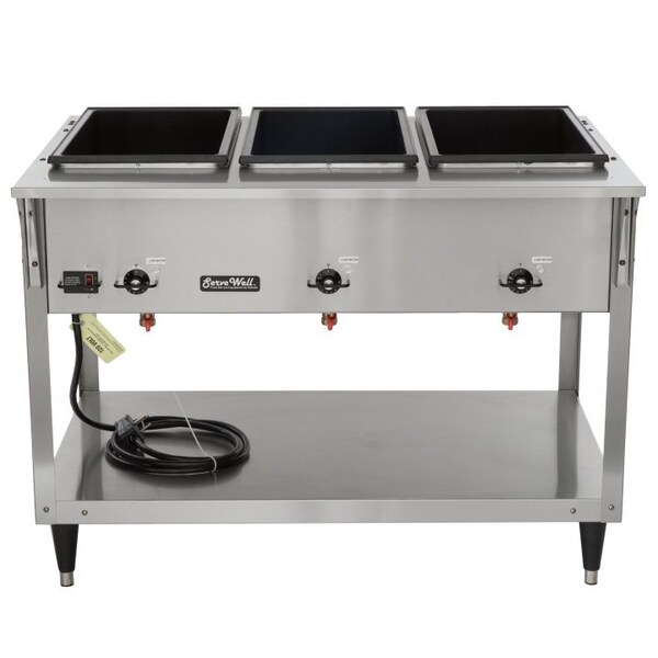 Vollrath Co Vollrath ServeWell Sl Hot Food Table, 3-Well, 17-1/2 Amp - 38213