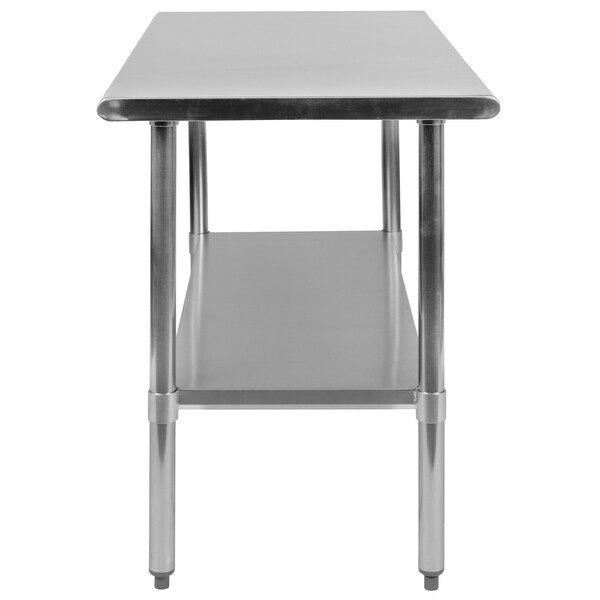 Flash Furniture 48"W Stainless 18 Gauge Work Table - Undershelf - NH-WT-2448-GG