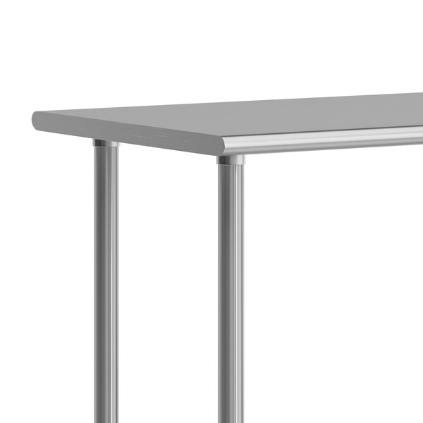 Flash Furniture Reese Work Table, 18 Gauge Stainless Steel Top Shelf, Undershelf and 4 Casters w/2 Locking - NH-WT-2460-CAS-GG