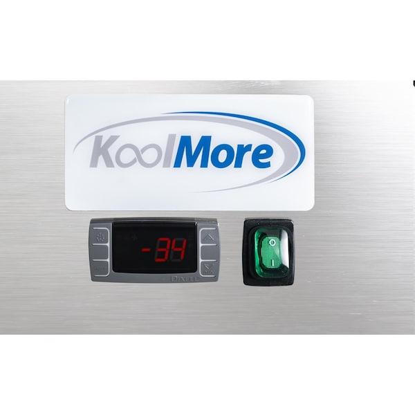 Koolmore 59 in. Two-Door Refrigerated Granite Top Pizza Prep Station with Refrigerated Condiment Pan Holder - KM-RPCPS-2D59-GRT